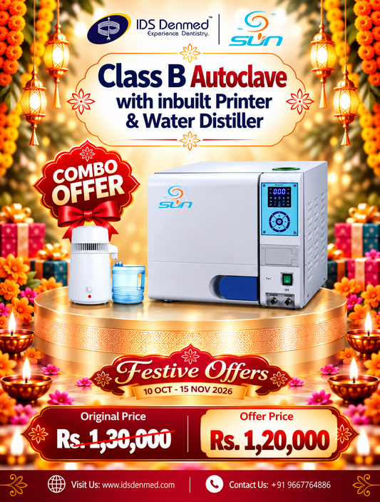 Sun Autoclave Class-B 23 Ltr with water distiller
